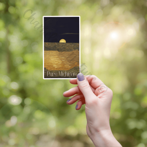 Moonrise over Lake Michigan sticker - Image 2