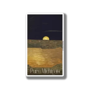 Moonrise over Lake Michigan sticker